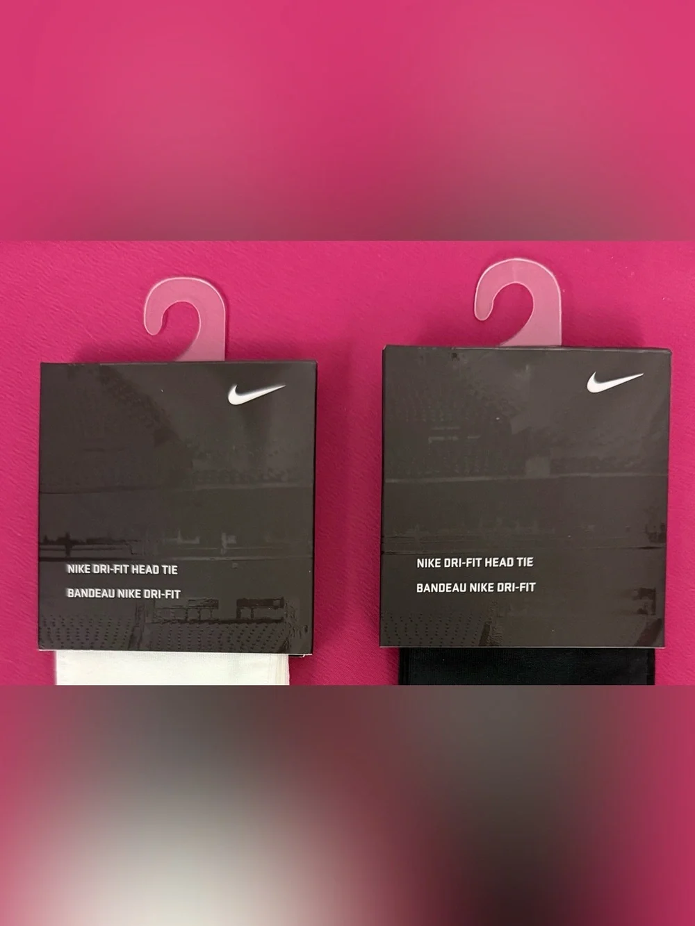 Nike Unisex Set of 2 Dri-Fit Head Tie Performance Bandeau (White & Black) NWT